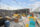 Abstract yellow and blue outdoor seating
