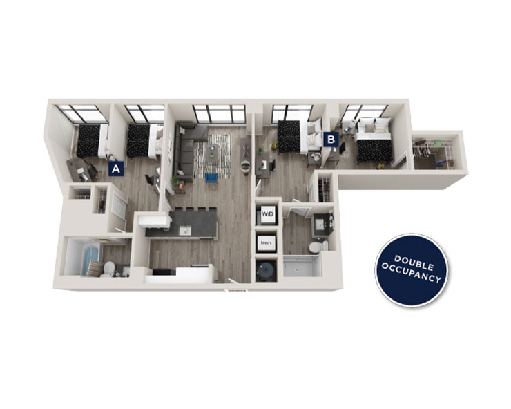 Brentwood - 2x2 DO Floor plan