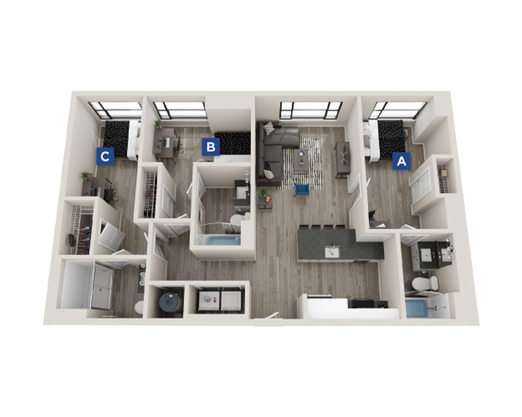 Camden 1 - 3x3 Floor plan