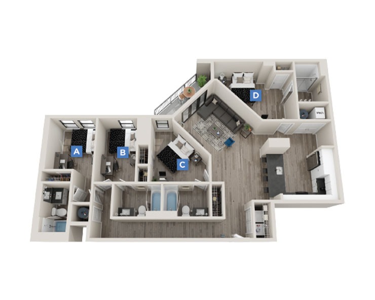 Deerwood - 4x4 Floor plan