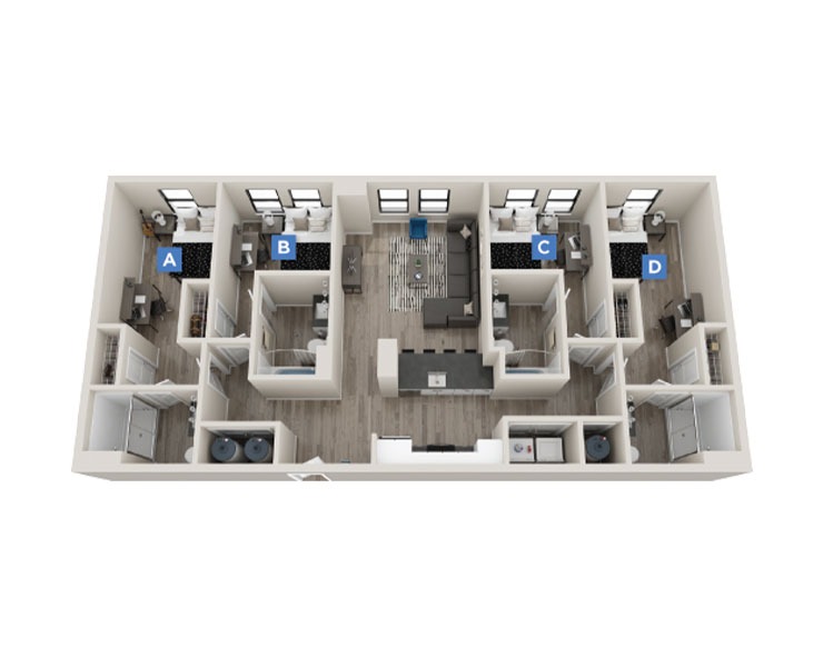 Derby 1 - 4x4 Floor plan